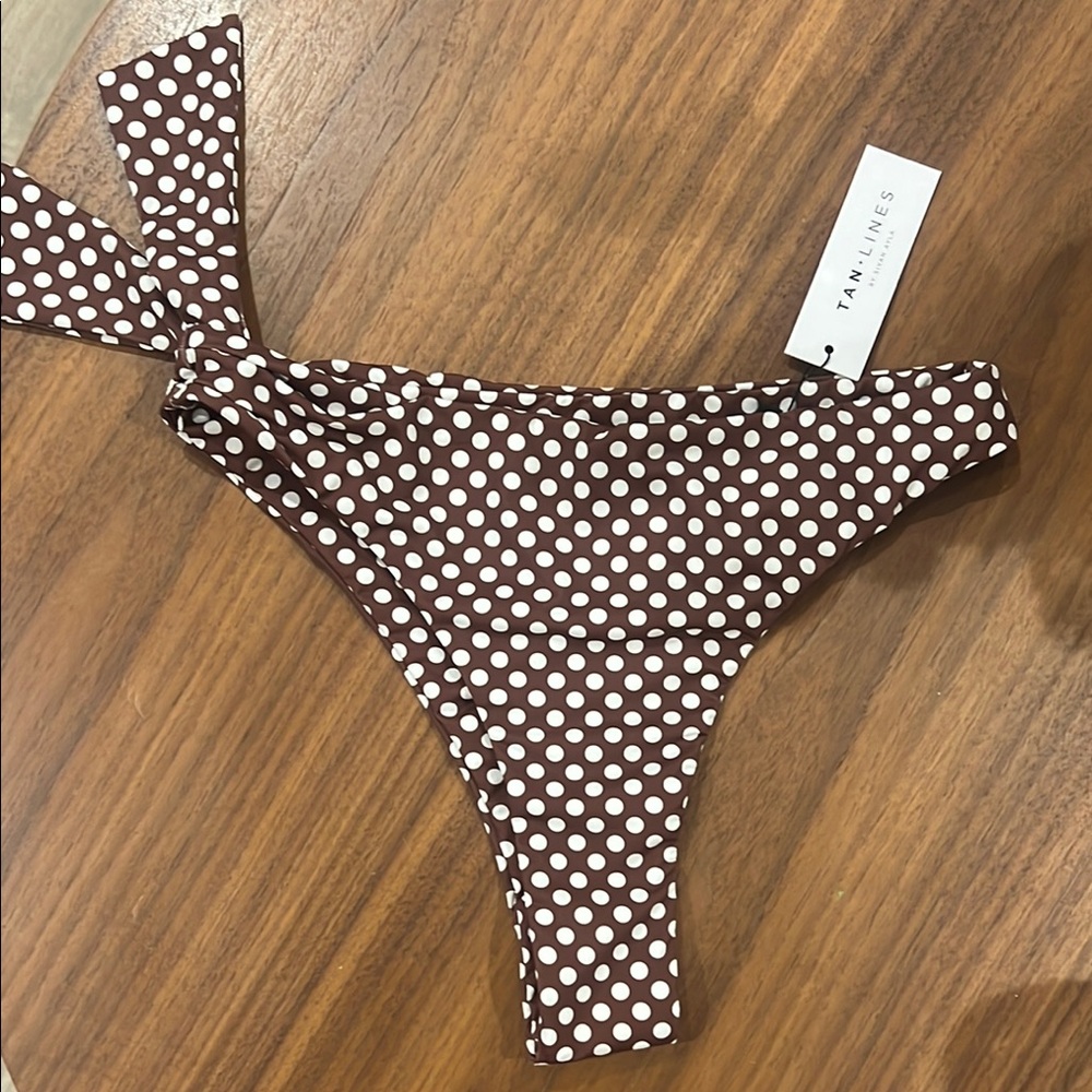 Brown Polka Dot Bikini Bottom. Brand Tan+Lines by Sivan Ayla